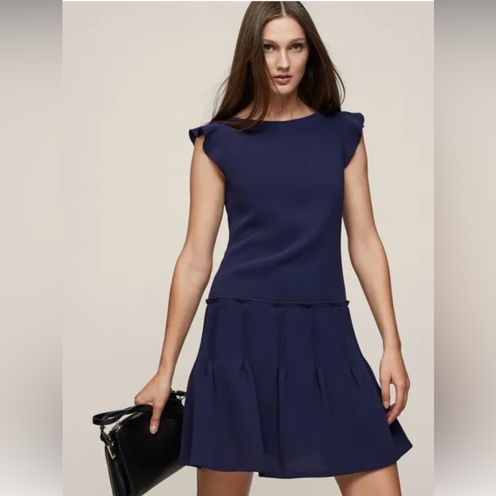 Reiss Navy Melanie shift dress - 0